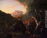 Thomas Cole Canvas Paintings - Landscape with Dead Tree